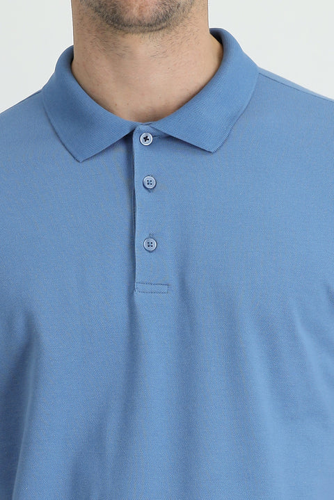 Dark Aviator Polo Collar Regular Fit Embroidered Cotton T-Shirt
