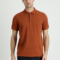 Cinnamon Polo Collar Regular Fit Embroidered Cotton T-Shirt