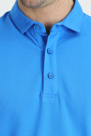  Mavi Polo Yaka Regular Fit Pamuk Tişört