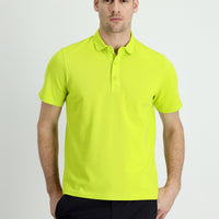 Pistachio Green Polo Collar Regular Fit Cotton T-shirt