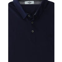Medium Navy Plus Size Polo Collar Cotton T-Shirt