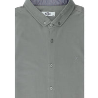 Medium Grey Plus Size Polo Collar Cotton Shirt T-shirt