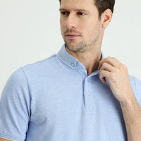 İndigo Polo Yaka Regular Fit Desenli Tişört