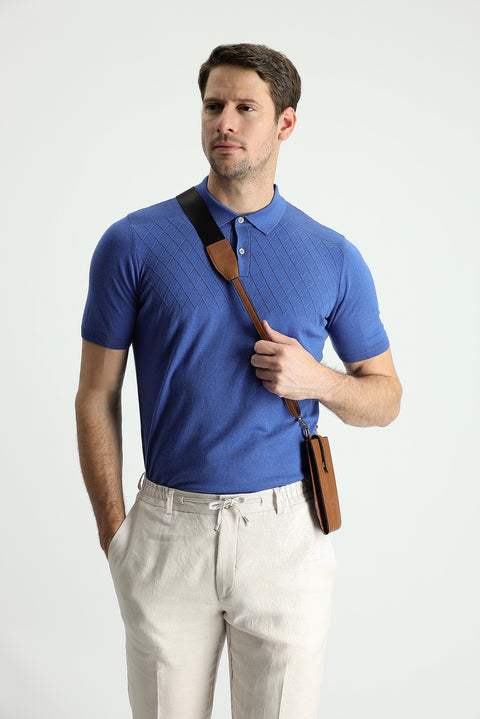 Dark Aviator Polo Collar Regular Fit Patterned Cotton T-Shirt