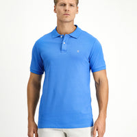 Navy Blue Polo Collar Slim Fit Embroidered 100% Cotton T-shirt