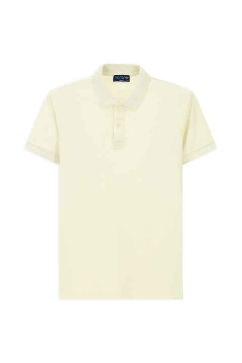 Stone Embroidered Polo Collar Slim Fit 100% Cotton T-shirt