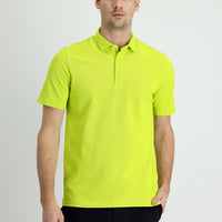 Pistachio Green Polo Collar Slim Fit Narrow Cut Cotton T-shirt