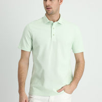 Su Yeşili Polo Yaka Slim Fit Dar Kesim Pamuk Tişört