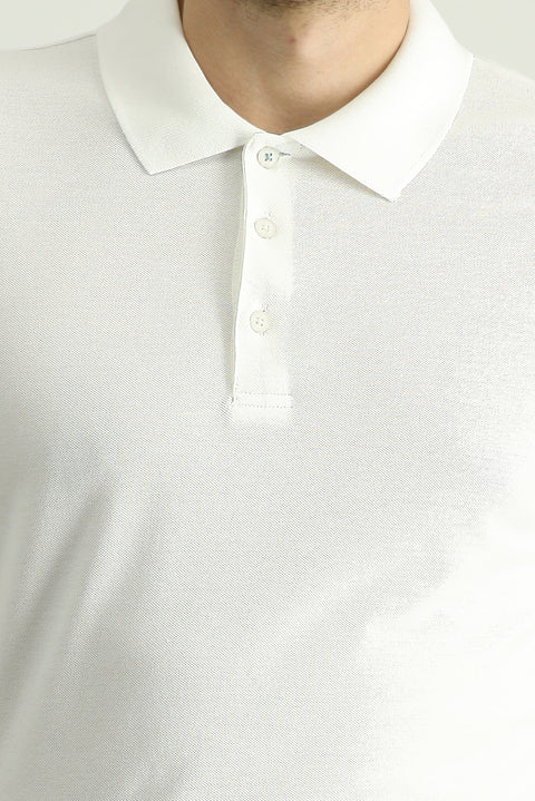 White Slim Fit Embroidered Cotton Polo Shirt