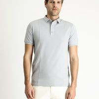 Medium Grey Slim Fit Narrow Cut Cotton Supreme Polo Shirt