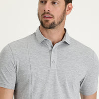 Medium Grey Melange Slim Fit Narrow Cut Cotton Supreme Polo Shirt