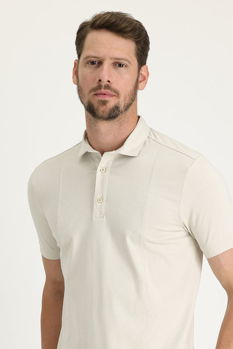 Light Mink Slim Fit Narrow Cut Cotton Supreme Polo Shirt