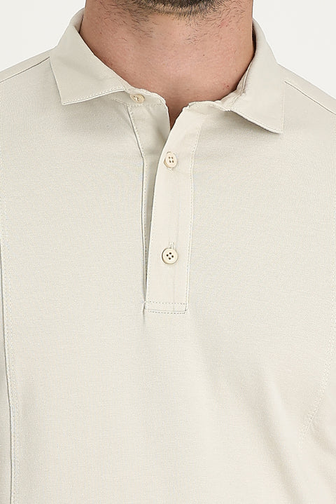 Light Mink Slim Fit Narrow Cut Cotton Supreme Polo Shirt