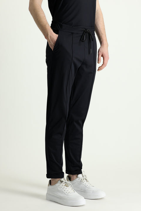 Black Techno-Line Slim Fit Sweatpants / Track Pants
