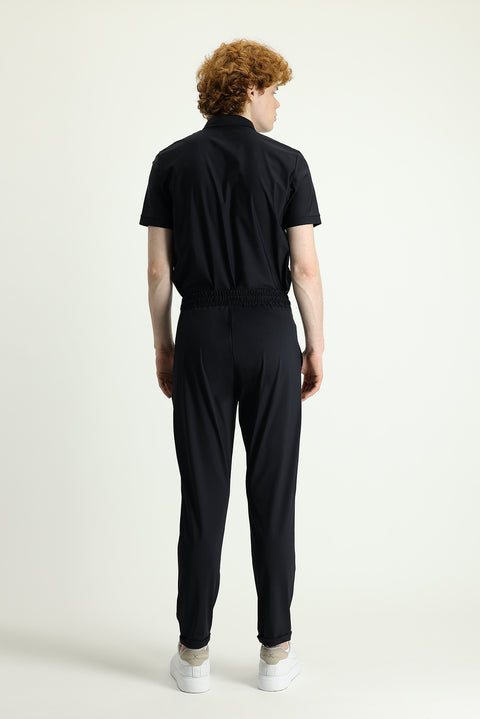 Black Techno-Line Slim Fit Sweatpants / Track Pants