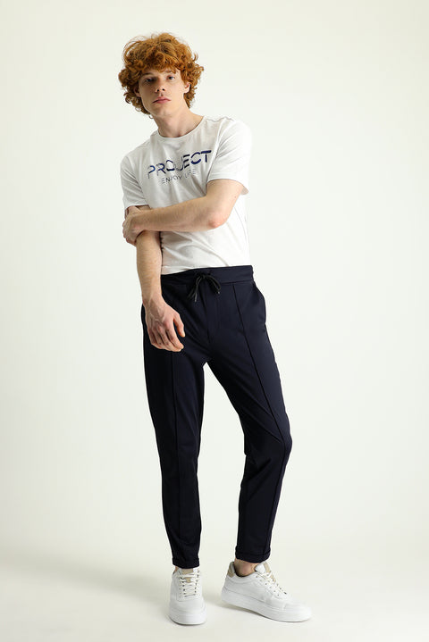 Dark Navy Techno-Line Slim Fit Sweatpants