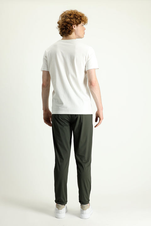 Orta Haki Techno-Line Slim Fit Dar Kesim Sweatpant / Eşofman Altı