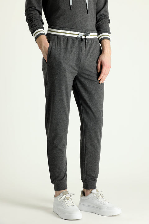 Medium Grey Slim Fit Cotton Sweatpants