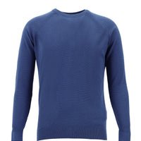 Dark Aviator Crew Neck Slim Fit Narrow Cut Cotton Knit Sweater