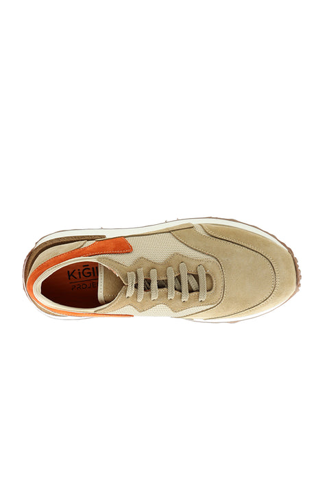 Medium Brown Leather Sneaker Shoes