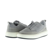 Medium Grey Leather Sneaker Shoes
