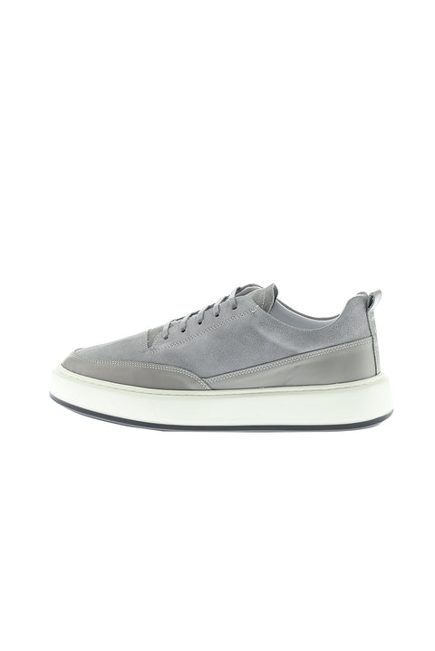 Medium Grey Leather Sneaker Shoes