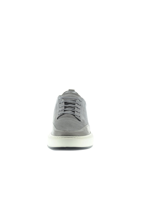 Medium Grey Leather Sneaker Shoes