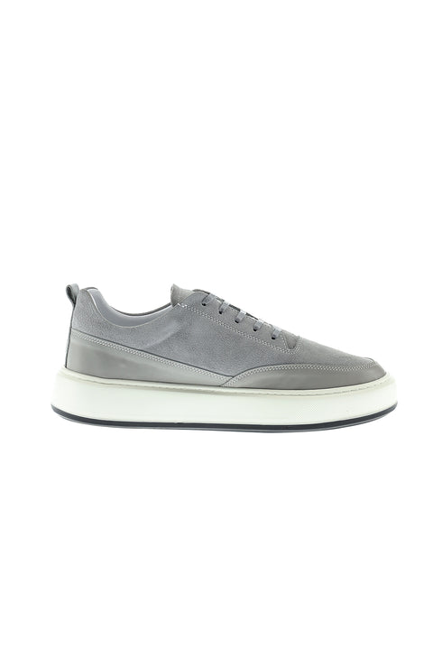 Medium Grey Leather Sneaker Shoes