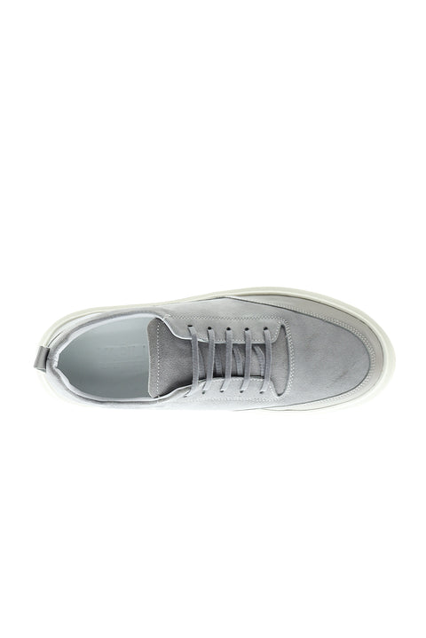 Medium Grey Leather Sneaker Shoes
