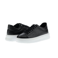 Black Leather Sneaker Shoes