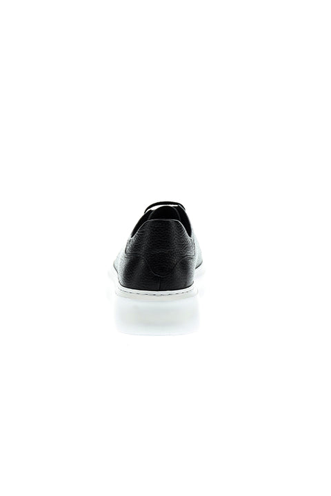 Black Leather Sneaker Shoes