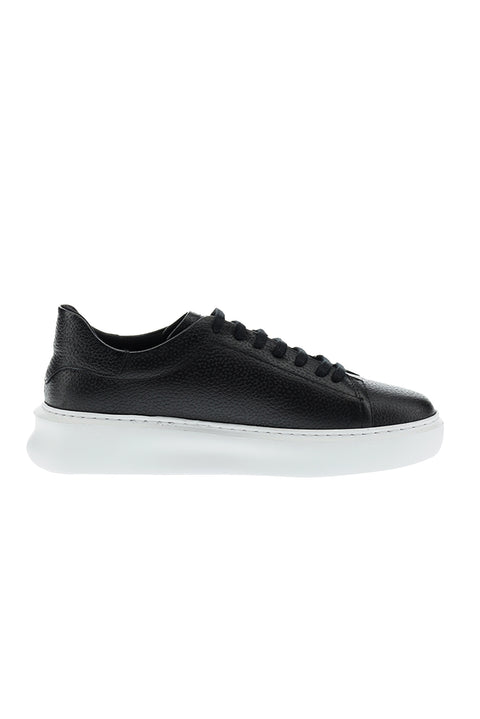 Black Leather Sneaker Shoes