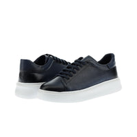 Dark Navy Leather Sneaker Shoes