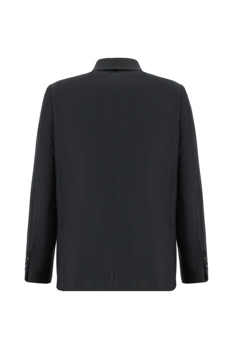 Black 4-Drop Relaxed Fit Classic Patterned Jacket