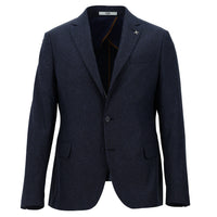 Açık Lacivert 4 Drop Relaxed Fit Rahat Kesim Klasik Desenli Ceket