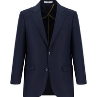 Medium Navy 7 Drop Slim Fit Classic Patterned Jacket