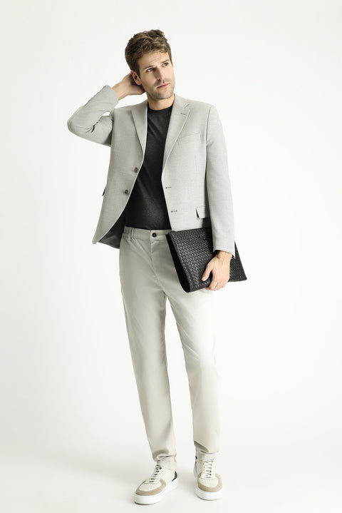 Medium Grey 7 Drop Slim Fit Classic Patterned Jacket
