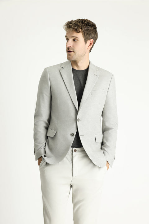 Medium Grey 7 Drop Slim Fit Classic Patterned Jacket