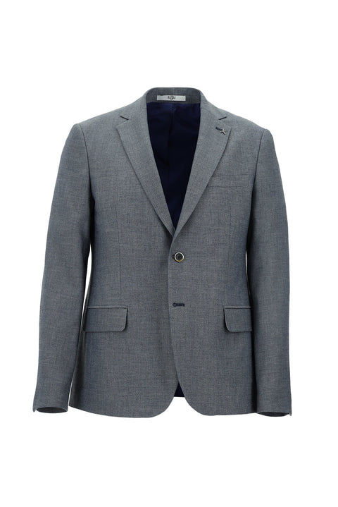 Dark Blue 7 Drop Slim Fit Classic Patterned Jacket