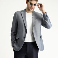Dark Blue 7 Drop Slim Fit Classic Patterned Jacket