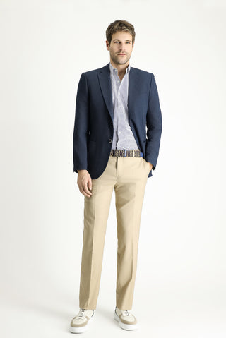  Koyu Lacivert 7 Drop Slim Fit Dar Kesim Spor Desenli Ceket