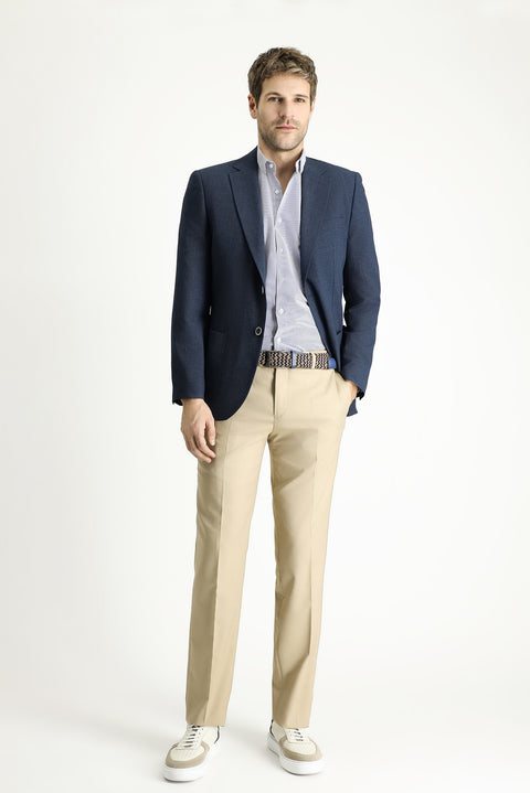 Dark Navy 7 Drop Slim Fit Sporty Patterned Jacket