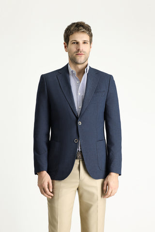  Koyu Lacivert 7 Drop Slim Fit Dar Kesim Spor Desenli Ceket