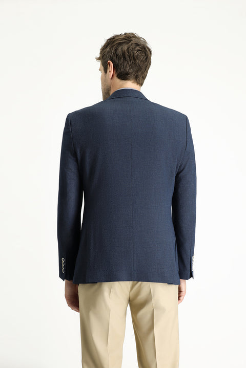 Dark Navy 7 Drop Slim Fit Sporty Patterned Jacket