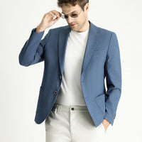 Dark Blue 7 Drop Slim Fit Sporty Patterned Jacket