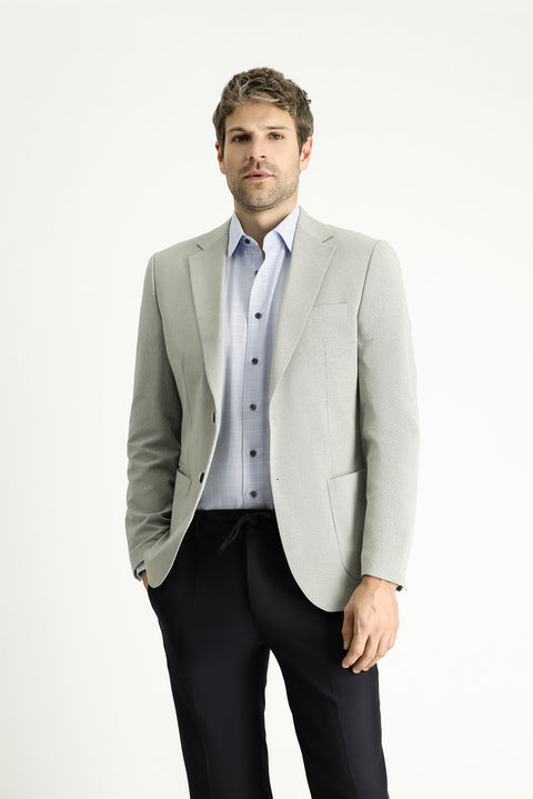 Olive 7 Drop Slim Fit Sporty Patterned Jacket