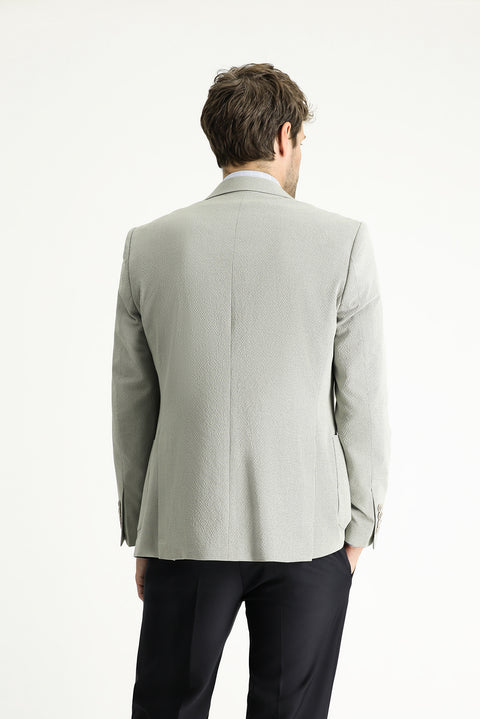 Olive 7 Drop Slim Fit Sporty Patterned Jacket