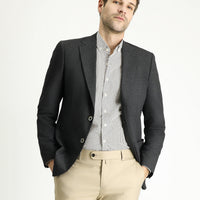 Dark Anthracite 7 Drop Slim Fit Sporty Patterned Jacket