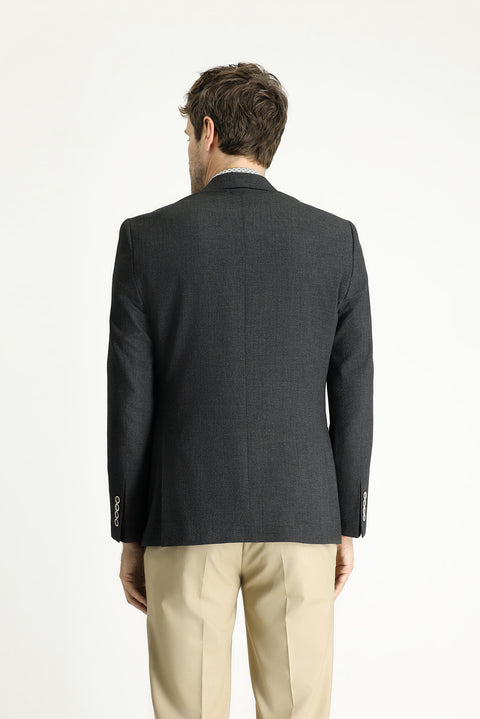 Dark Anthracite 7 Drop Slim Fit Sporty Patterned Jacket