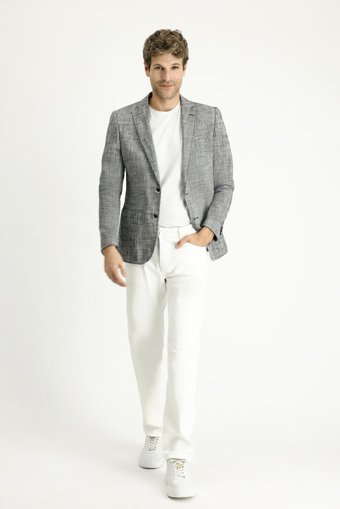 Black 7 Drop Slim Fit Narrow Cut Cotton Classic Jacket